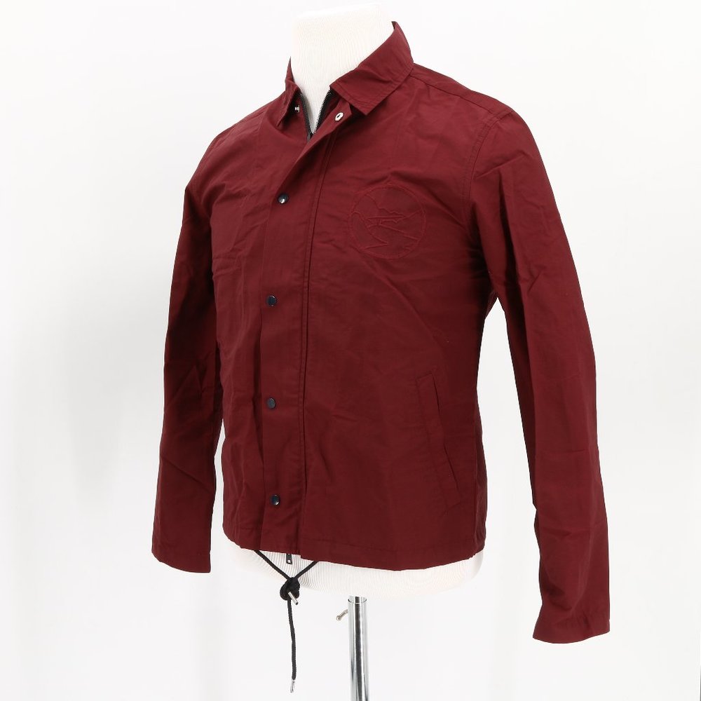 Folk Burgundy Man's Snap Coach Jacket Lightweight Casual - Retail $445 - NWT